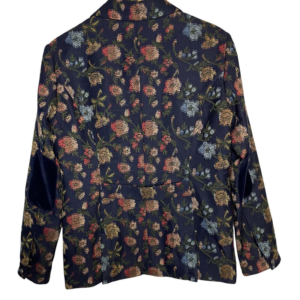 Sundance Alpine Coast Jacket size Medium Embroidered Bohemian Blazer Navy Floral - Picture 4 of 10